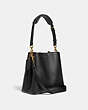 COACH®,WILLOW BUCKET BAG,Pebble Leather,Brass/Black,Angle View