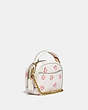 COACH®,LUNCHBOX TOP HANDLE WITH HEART PRINT,Smooth Leather,Mini,Brass/Chalk,Angle View