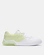 COACH®,CITYSOLE COURT SNEAKER,Leather,Optic White Pale Lime,Angle View
