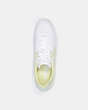 COACH®,CITYSOLE COURT SNEAKER,Leather,Optic White Pale Lime,Inside View,Top View