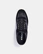 COACH®,CITYSOLE MID TOP SNEAKER,Signature Coated Canvas/Suede,Charcoal/Black,Inside View,Top View