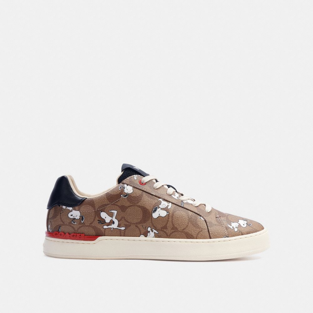 Coach X Peanuts Clip Low Top Sneaker With Snoopy Print