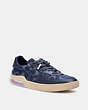 COACH®,CITYSOLE COURT SNEAKER,mixedmaterial,Chambray/ Midnight Navy,Front View