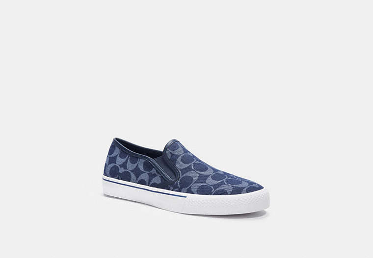 COACH®,CITYSOLE SKATE SNEAKER,mixedmaterial,Chambray/ Midnight Navy,Front View