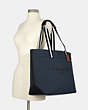 COACH®,TOTE 38 WITH COACH,Synthetic,Large,Gunmetal/Midnight Navy,Alternate View