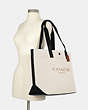 COACH®,TOTE 38 WITH COACH,Synthetic,Large,Gunmetal/Chalk,Alternate View