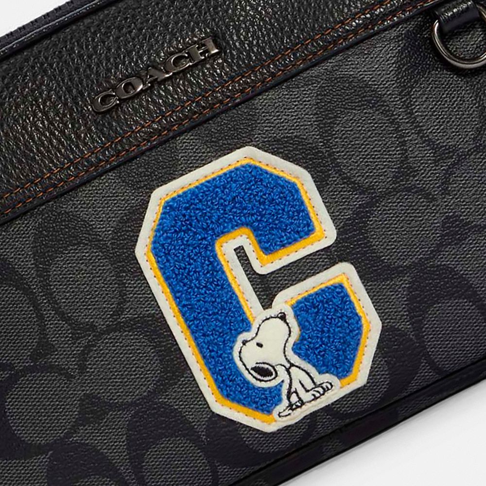 Coach X Peanuts Graham Crossbody Bag In Signature Canvas With Snoopy