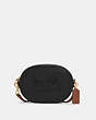 COACH®,CAMERA BAG WITH HORSE AND CARRIAGE,Pebble Leather,Small,Gold/Black/Redwood,Front View