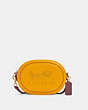 COACH®,CAMERA BAG WITH HORSE AND CARRIAGE,Pebble Leather,Small,Gold/Ochre/Vintage Mauve,Front View