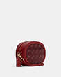 COACH®,CAMERA BAG WITH HORSE AND CARRIAGE DOT PRINT,Canvas/Smooth Leather,Small,Gold/1941 Red,Angle View