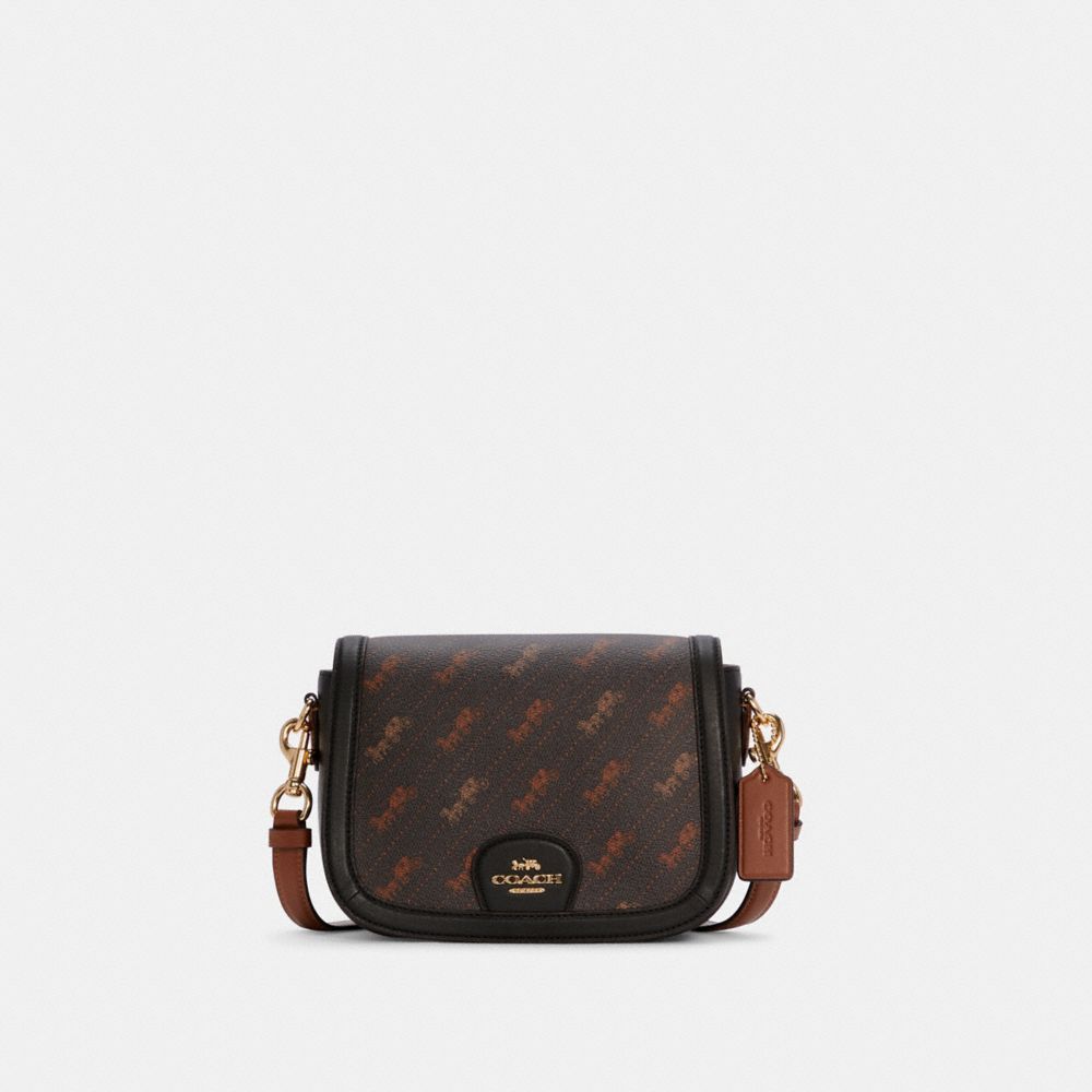 【COACH】 SADDLE BAG WITH HORSE AND CARRIAGE DOT PRINT COACH® Outlet | Saddle Bag With Horse And Carriage Dot Print
