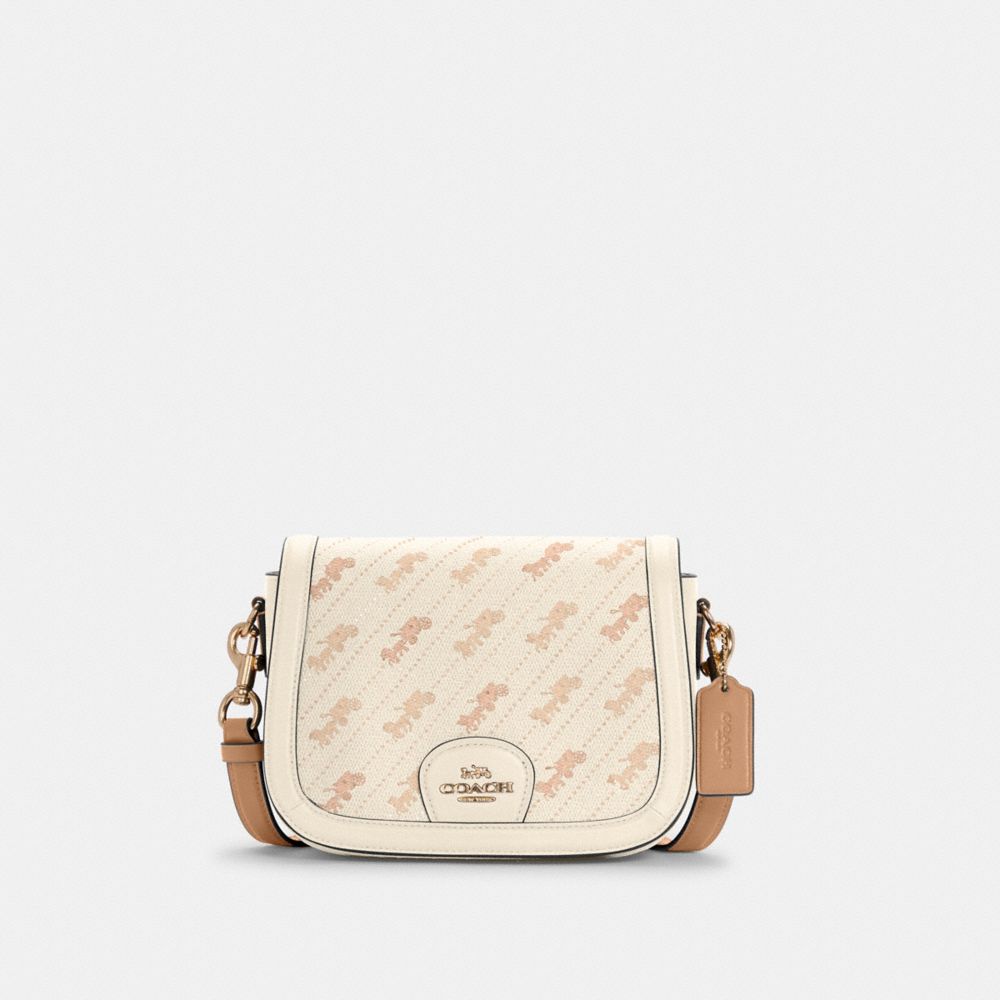 【COACH】Saddle Bag ホース＆キャリッジ ドット プリント☆ COACH® Outlet | Saddle Bag With Horse And Carriage Dot Print