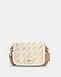 COACH®,SADDLE BAG WITH HORSE AND CARRIAGE DOT PRINT,Small,Gold/Cream,Front View