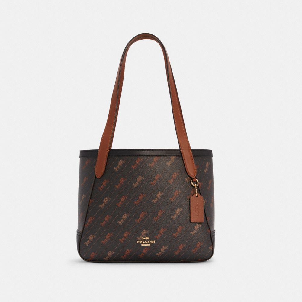 Leather Printed Louis_vuitton On The Go Tote Bag Brown, Size: Zero