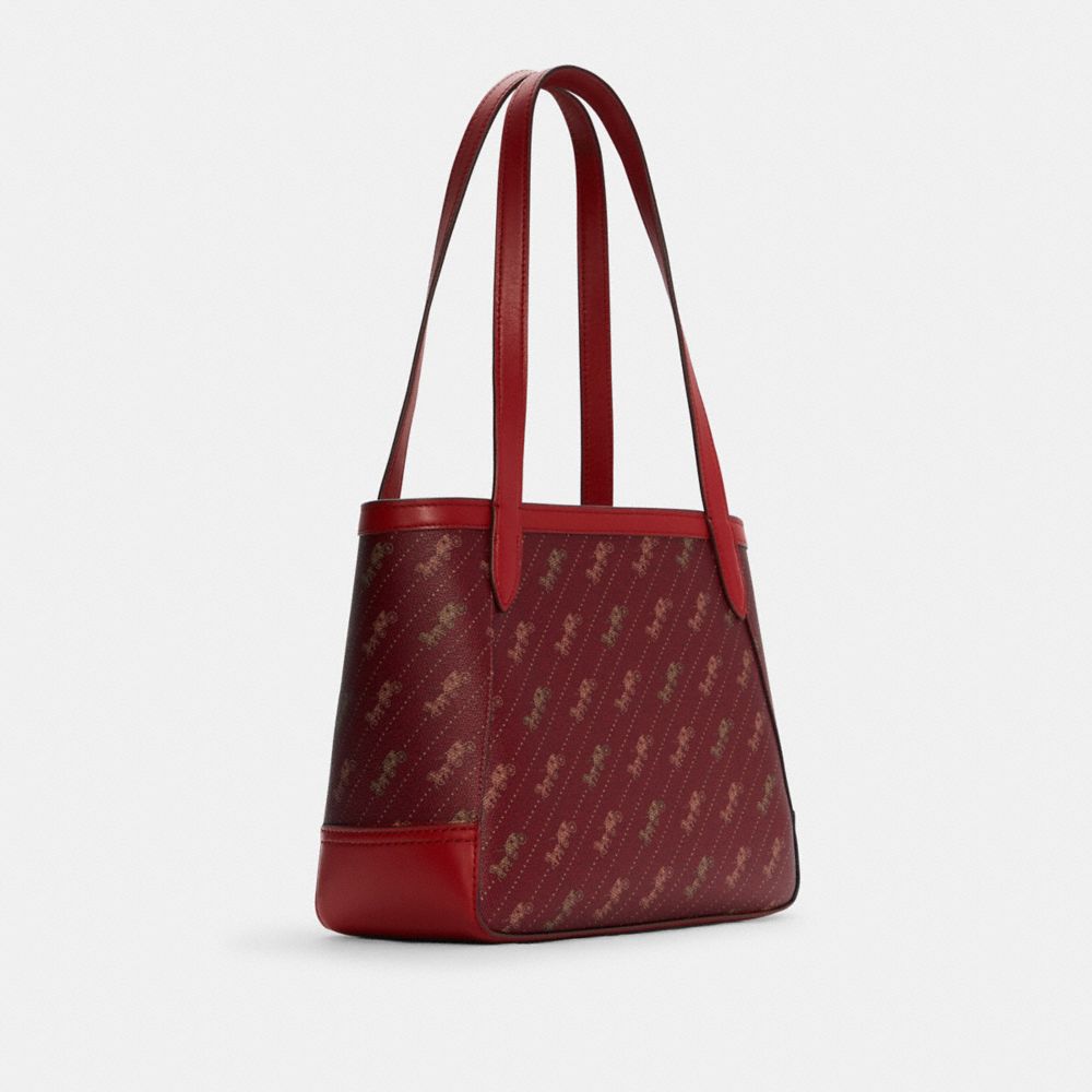 COACH®,Tote 27 With Horse And Carriage Dot Print,,Angle View