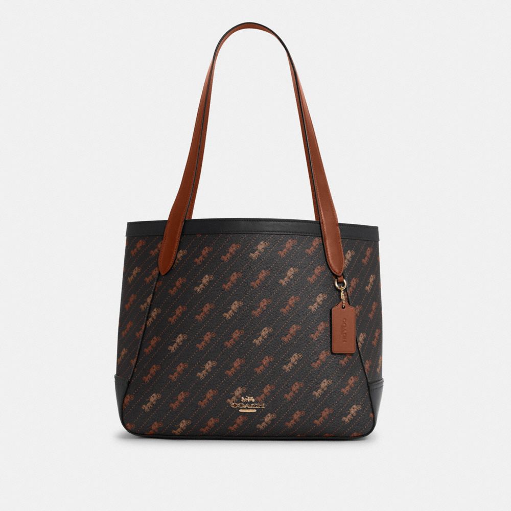 Coach Camera Bag with Horse and Carriage Dot Print