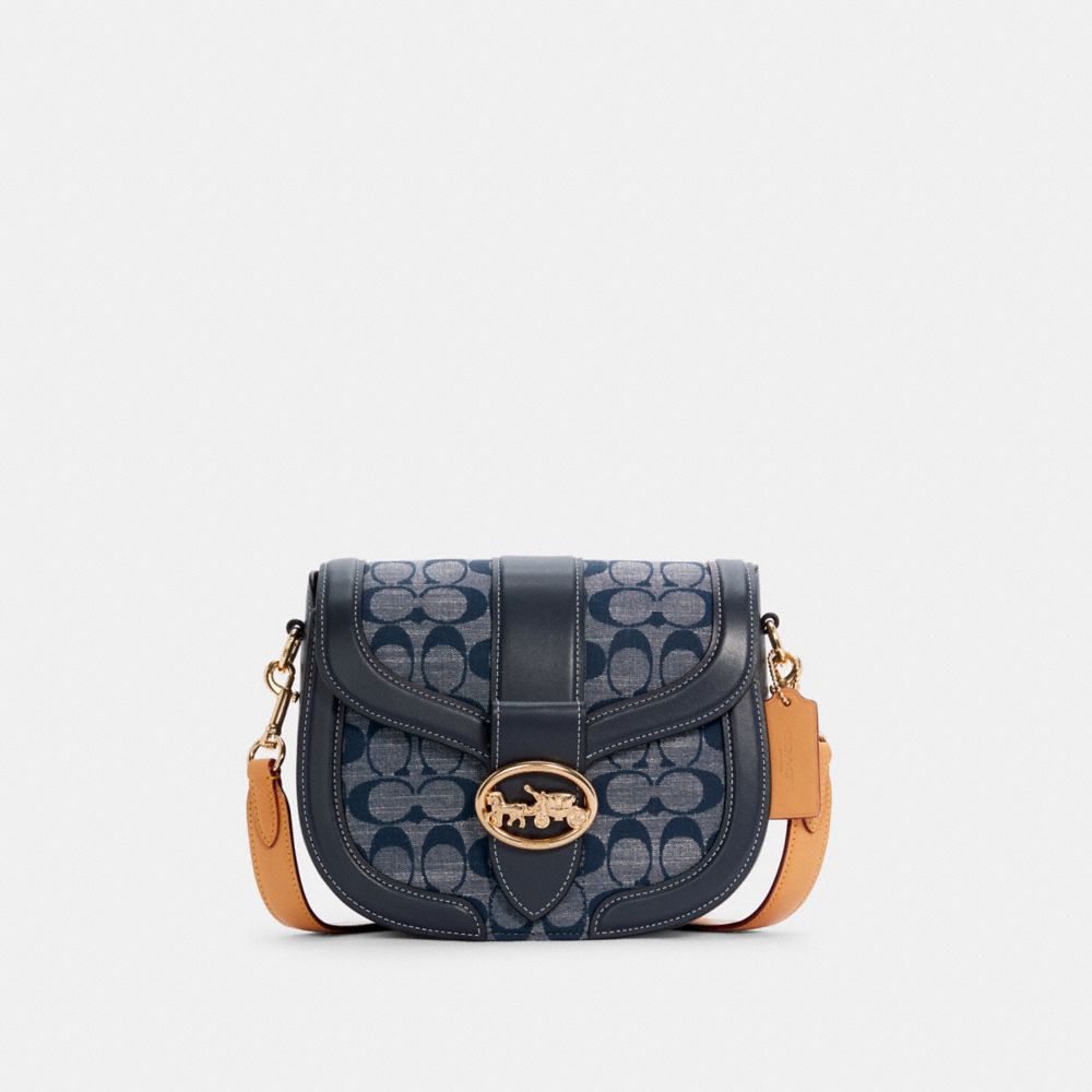 COACH Outlet Georgie Saddle Bag In Signature Chambray