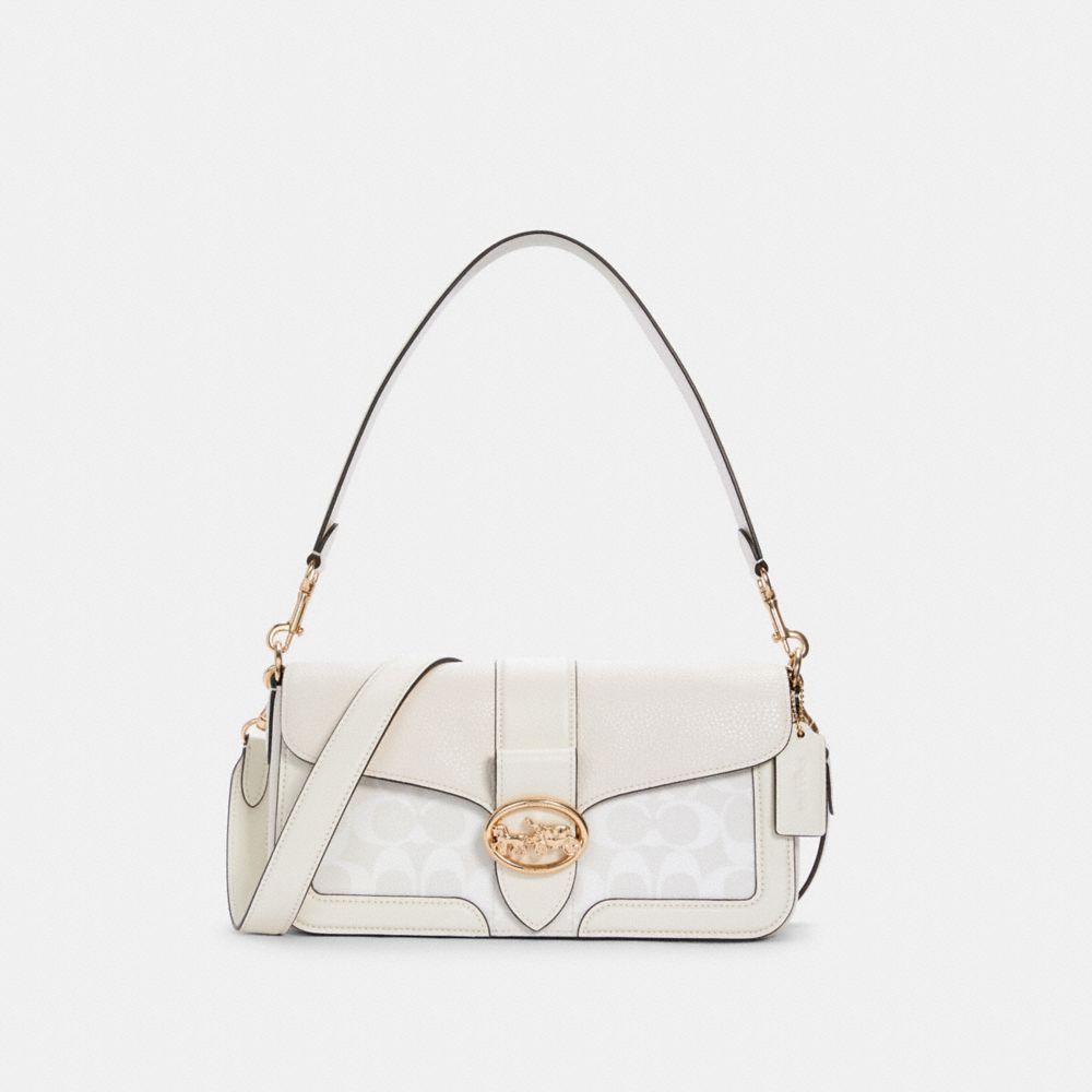 COACH®,Georgie Shoulder Bag In Signature Canvas,,Front View