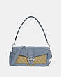 COACH®,GEORGIE SHOULDER BAG IN SIGNATURE CANVAS,Signature Coated Canvas/Smooth Leather/Pebble Leather,Small,Silver/Light Khaki/Marble Blue,Front View