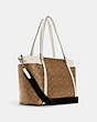 COACH®,BABY BAG IN SIGNATURE CANVAS,Canvas/Smooth Leather,Gold/Khaki/Chalk,Angle View