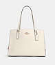 COACH®,TATUM CARRYALL 40,Crossgrain Leather,X-Large,Gold/Chalk Light Saddle,Front View