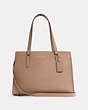 COACH®,TATUM CARRYALL,Crossgrain Leather,Large,Gold/Taupe Oxblood,Front View