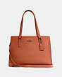 COACH®,TATUM CARRYALL,Crossgrain Leather,Large,Black Antique Nickel/Sunset,Front View