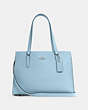 COACH®,TATUM CARRYALL,Crossgrain Leather,Large,Silver/Waterfall/Midnight,Front View
