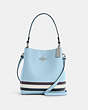 COACH®,SMALL TOWN BUCKET BAG IN COLORBLOCK WITH STRIPE,n/a,Medium,Silver/Waterfall Midnight Multi,Front View
