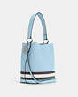 COACH®,SMALL TOWN BUCKET BAG IN COLORBLOCK WITH STRIPE,n/a,Medium,Silver/Waterfall Midnight Multi,Angle View