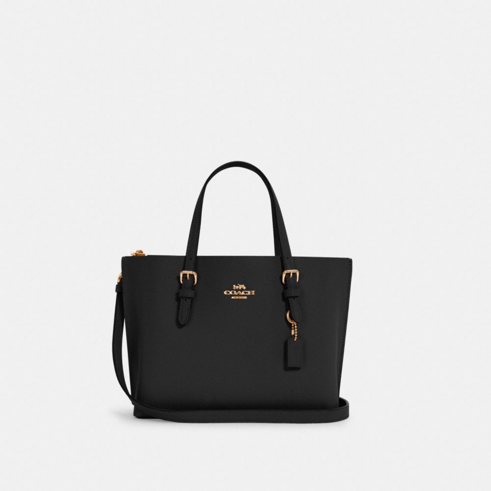 COACH®,FOURRE-TOUT MOLLIE 25,Cuir Cross-grain,Or/Noir Rouge pur,Front View