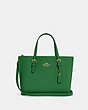 COACH®,MOLLIE TOTE BAG 25,Crossgrain Leather,Medium,Anniversary,Gold/Kelly Green,Front View