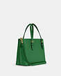 COACH®,MOLLIE TOTE BAG 25,Crossgrain Leather,Medium,Anniversary,Gold/Kelly Green,Angle View
