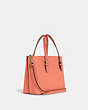 COACH®,MOLLIE TOTE 25,Crossgrain Leather,Medium,Anniversary,Gold/Light Coral,Angle View