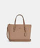 COACH®,MOLLIE TOTE 25,Crossgrain Leather,Medium,Anniversary,Gold/Taupe Oxblood,Front View