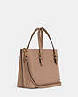 COACH®,MOLLIE TOTE BAG 25,Crossgrain Leather,Medium,Anniversary,Gold/Taupe Oxblood,Angle View