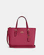 COACH®,MOLLIE TOTE BAG 25,Crossgrain Leather,Medium,Anniversary,Gold/Bright Violet/Cherry,Front View