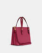 COACH®,MOLLIE TOTE BAG 25,Crossgrain Leather,Medium,Anniversary,Gold/Bright Violet/Cherry,Angle View