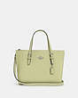 COACH®,MOLLIE TOTE BAG 25,Crossgrain Leather,Medium,Anniversary,Silver/Pale Lime,Front View