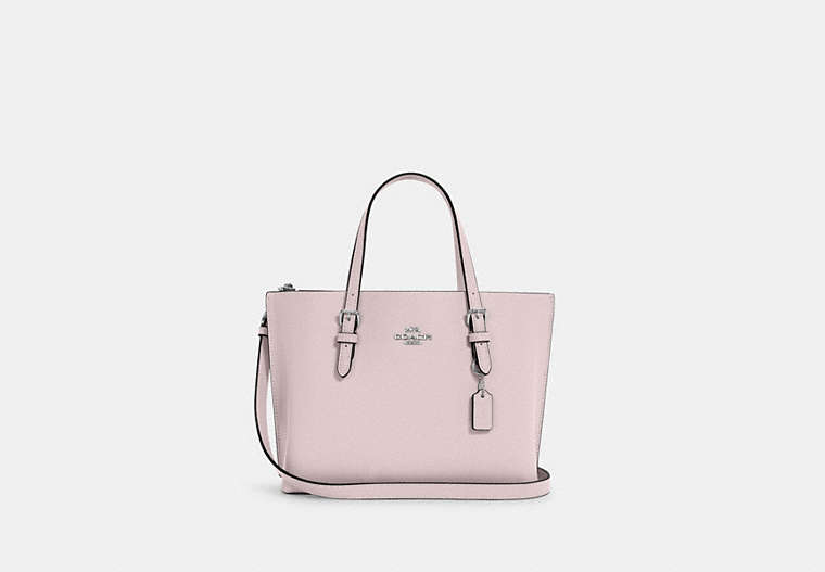 COACH®,MOLLIE TOTE BAG 25,Crossgrain Leather,Medium,Anniversary,Silver/Ice Pink,Front View