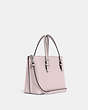 COACH®,MOLLIE TOTE BAG 25,Crossgrain Leather,Medium,Anniversary,Silver/Ice Pink,Angle View