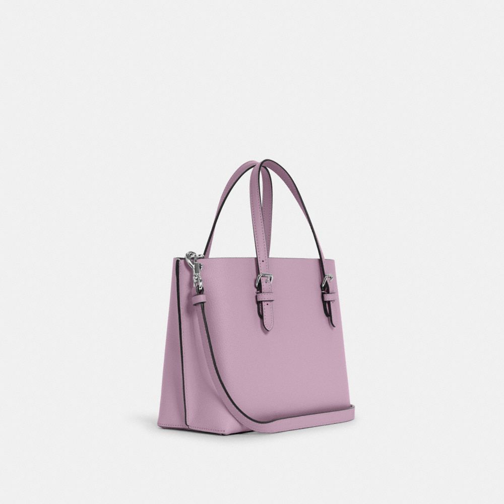 COACH®,MOLLIE TOTE BAG 25,Pebbled Leather,Medium,Anniversary,Silver/Ice Purple,Angle View