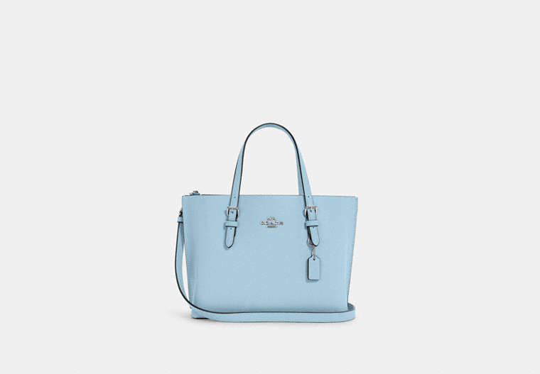 COACH®,MOLLIE TOTE 25,Crossgrain Leather,Medium,Anniversary,Silver/Waterfall,Front View