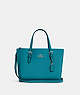 COACH®,MOLLIE TOTE 25,Crossgrain Leather,Large,Anniversary,Silver/Teal,Front View