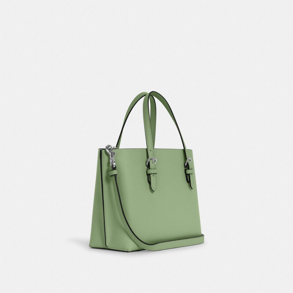 COACH®,Mollie Tote Bag 25,Leather,Crossbody,Belt,Gold Metal,Casual,Green,Angle View