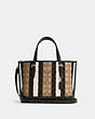 COACH®,MOLLIE TOTE 25 IN SIGNATURE JACQUARD WITH STRIPES,Jacquard/Smooth Leather,Medium,Gold/Khaki Black Multi,Front View