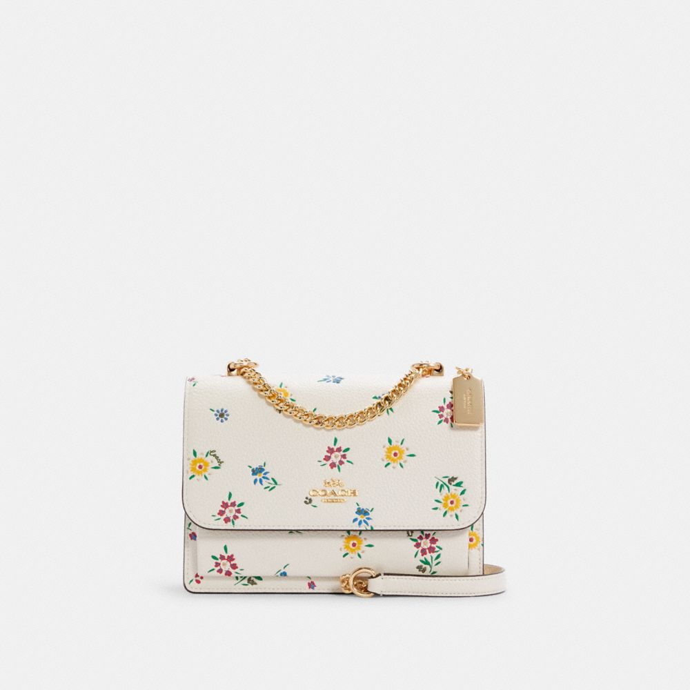 COACH®,KLARE CROSSBODY WITH WILD MEADOW PRINT,Small,Gold/Chalk Multi,Front View