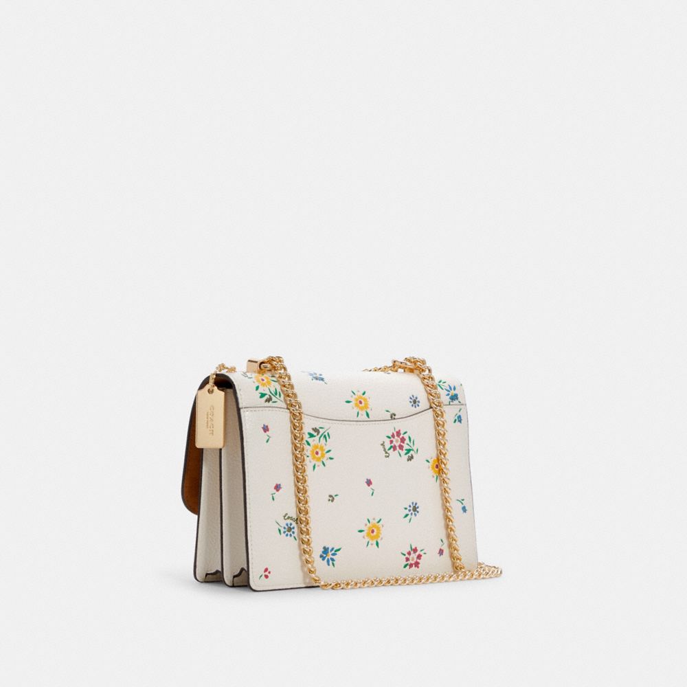 COACH®,KLARE CROSSBODY WITH WILD MEADOW PRINT,Small,Gold/Chalk Multi,Angle View