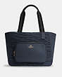COACH®,COURT TOTE WITH RUCHING,Large,Gold/Midnight,Front View
