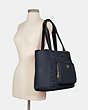 COACH®,COURT TOTE WITH RUCHING,Large,Gold/Midnight,Alternate View